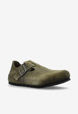 Birkenstock London Suede Clogs Green 1030797 0-DRIED THYME