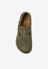 Birkenstock London Suede Clogs Green 1030797 0-DRIED THYME