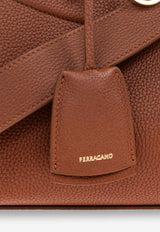 Ferragamo Medium Studio Hammered Leather Handbag Brown 21A112 ST SOFT S NW 786168-NEW COGNAC