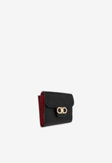 Ferragamo Gancini Leather Zipped Wallet Black 220961 PORTAFOGLIO 785777-NERO