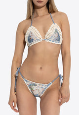 Zimmermann Cascadian Crochet Knit Tri Bikini Blue 4141WSS255 0-TEBLBOFL
