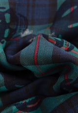 Alexander Mcqueen Checked Frayed Skull Scarf 837473 4129Q-4168