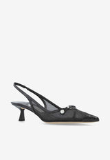 Jimmy Choo Amita 45 Slingback Mesh Pumps Black AMITA 45 JVV-BLACK BLACK