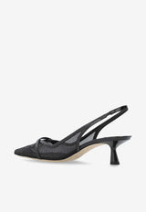 Jimmy Choo Amita 45 Slingback Mesh Pumps Black AMITA 45 JVV-BLACK BLACK