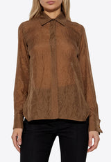 Max Mara Eloisa Long-Sleeved Silk Shirt Brown ELOISA 2521116071-005