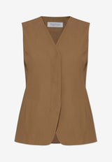 Max Mara Reno V-neck Vest Brown RENO 2521156031-003