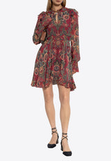 Etro Printed Ruffled Mini Dress Red WRHA0397 99SADF3-X0865