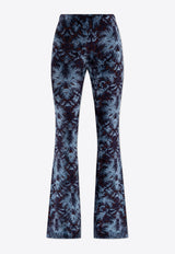 Etro High-Rise Velvet Flared Pants Navy WREA0026 99JJD10-S9883