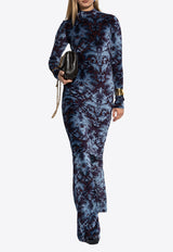 Etro Paisley Jacquard Velvet Dress Navy WRHA0237 99JJD10-S9883