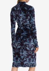 Etro Paisley Jacquard Velvet Dress Navy WRHA0237 99JJD10-S9883