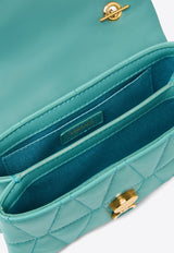 Versace Mini Kleio Quilted Leather Crossbody Bag Turquoise 1017740 1A12975 1GO5V