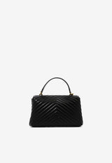 PINKO Classic Lady Love Quilted Leather Top Handle Bag Black 100043A0GKZ99Q_82654