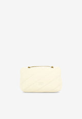 PINKO Small Love Puff Crossbody Bag in Nappa Leather Cream 100039A0F2Z14Q_82651