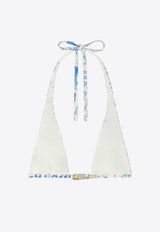 Versace Underwater Barocco Print Bikini Top Blue 1018127 1A15489 5K650