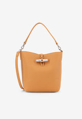 Longchamp XS Le Roseau Leather Bucket Bag Camel 10314HFP371_NOIX_29851243