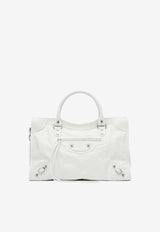 Balenciaga Medium Le City Leather Tote Bag White 8230582AA9S9104_82522