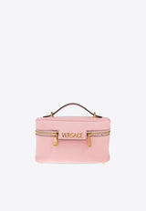 Versace Logo Tag Leather Vanity Bag Pink 1018300 1A13171 1PG4V