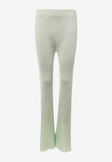 Jil Sander Ribbed High-Waist Flared Pants Green J02KA0187J18287_334_Green_29848090