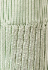 Jil Sander Ribbed High-Waist Flared Pants Green J02KA0187J18287_334_Green_29848090