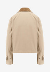 Burberry Corduroy-Collar Cropped Jacket Beige 8105513_A1435_Beige_29845429
