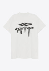 Balenciaga 3B Liquified Logo Print T-shirt White 787349TRVS8_9081_DIRTYWHITEBLACK_32772854