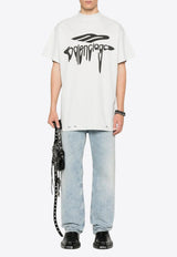 Balenciaga 3B Liquified Logo Print T-shirt White 787349TRVS8_9081_DIRTYWHITEBLACK_32772854