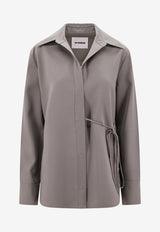 Jil Sander Wool Long-Sleeved Wrap Shirt Green J02DL0154J40002_317_Green_29845265
