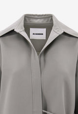 Jil Sander Wool Long-Sleeved Wrap Shirt Green J02DL0154J40002_317_Green_29845265