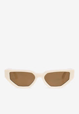 Golden Goose DB Jackie Rectangular Sunglasses Brown GUA00257A000708_15674_BEIGE/HONEY_32774268