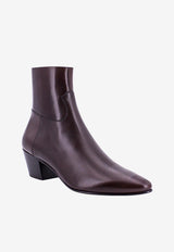 Celine Janco Pointed-Toe Leather Boots Brown 340603791_19OA_Brown_29851777