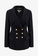 Chloé Double-Breasted Wool-Blend Jacket Black CH25AVE22935001_Black_32772780