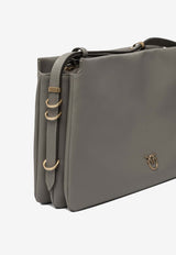 PINKO Trapezoid Leather Crossbody Bag Gray 105161A0QOI68Q_eb44e862-ff02-4e36-b0fe-059d8a7a96cc