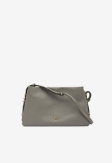 PINKO Trapezoid Leather Crossbody Bag Gray 105161A0QOI68Q_eb44e862-ff02-4e36-b0fe-059d8a7a96cc