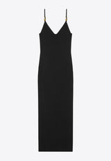 Versace Knitted Midi Dress Black