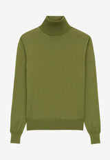 Saint Laurent Turtleneck Wool Blend Sweater Green 844617YAPK23391_Vert Olive_29852445