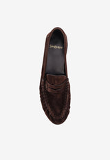 Saint Laurent Le Loafer Suede Penny Loafers Brown 8394712W5AC6023_T. Moro_29849757