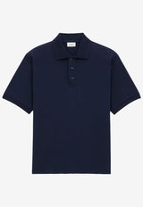 Saint Laurent Cassandre Embroidered Polo T-shirt Navy 798944Y37HC4140_MARINE_29853982
