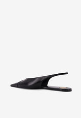 Saint Laurent Babylone Leather Slingback Flats Black 800240AAEHI1000_Black_29852210
