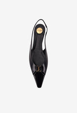 Saint Laurent Babylone Leather Slingback Flats Black 800240AAEHI1000_Black_29852210