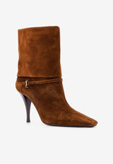 Saint Laurent Niki 90 Suede Ankle Boots Brown 8013930LI002701_LAND_29851871