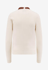 Elisabetta Franchi High-Neck Ribbed Sweater White MK05S56E2DZ9_White_29840618