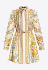 Versace Underwater Barocco Print Mini Shirt Dress Multicolor 1018933 1A14746 5K640