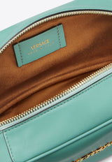 Versace Mini Logo Tag Leather Shoulder Bag Turquoise 1019178 1A13171 1GO5V