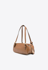 Versace Mini Logo Tag Leather Shoulder Bag Brown 1019178 1A13171 1N19V