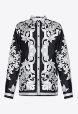 Versace Architectural Barocco Print Silk Shirt Black 1019438 1A14713 5B950