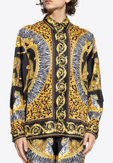 Versace Wild Cats Print Silk Shirt Multicolor 1019438 1A15792 5E670