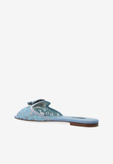 Dolce & Gabbana Bianca Crystal-Embellished Slides Light Blue CQ0023 AG667-80605