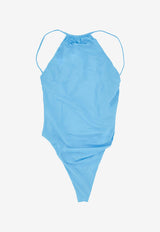 Dsquared2 Ruched Open-Back One-Piece Swimsuit Light Blue D6BU75140_217