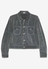 Thom Browne Suede Utility Jacket Gray MJO243XL0138_045