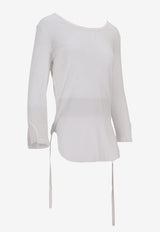 Ann Demeulemeester Trina Long-Sleeved T-shirt White B0012885FA434_002